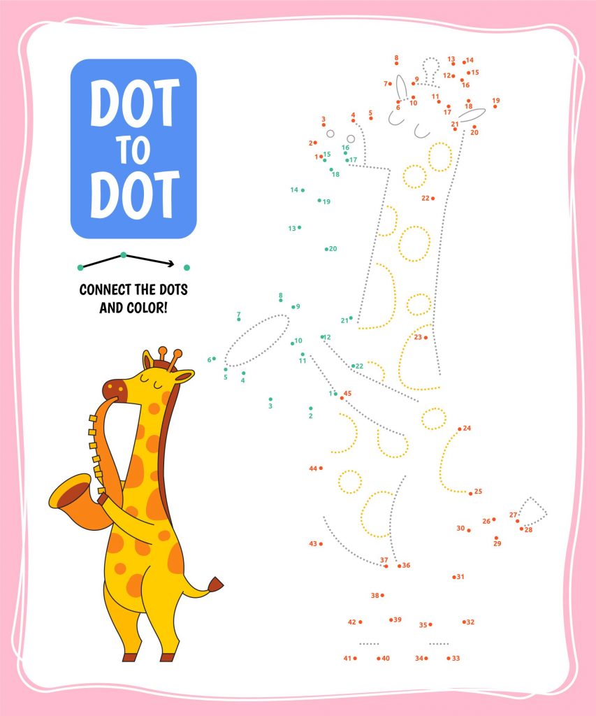 Giraffe Dot to Dot Sheet