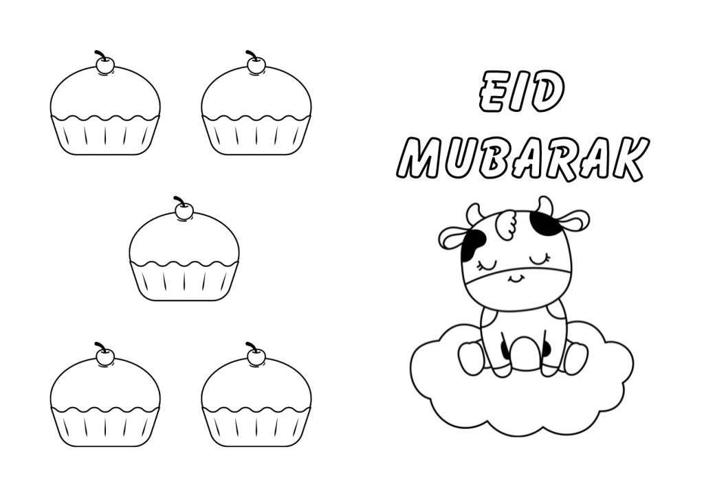 Eid Mubarak Coloring Card 
