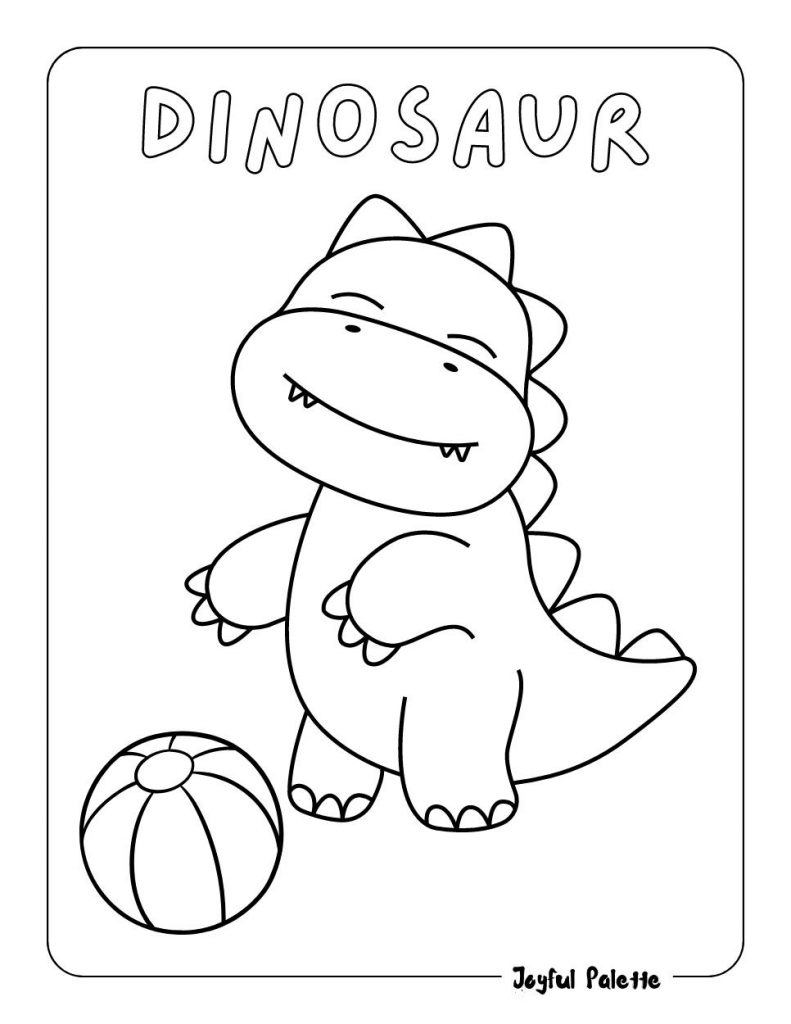 Cute Dinosaur Coloring Page