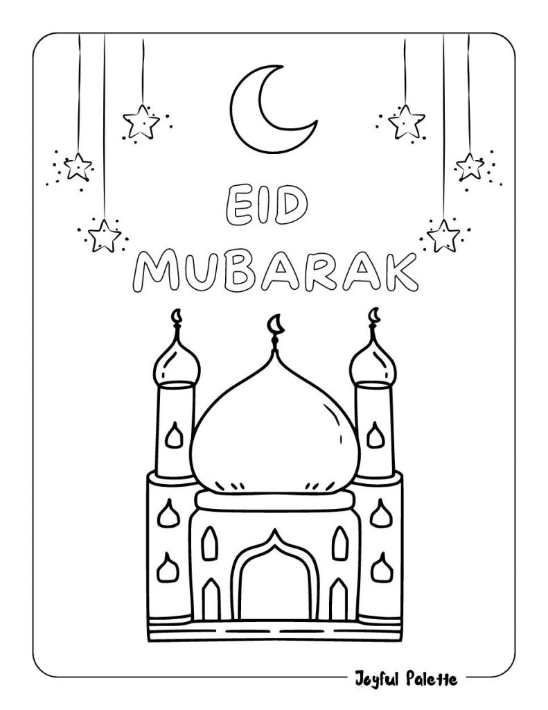 Eid Mubarak Coloring Page