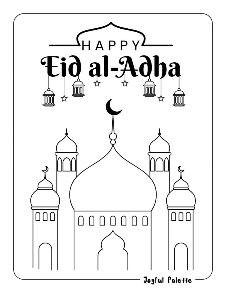 Eid Mubarak Coloring Page