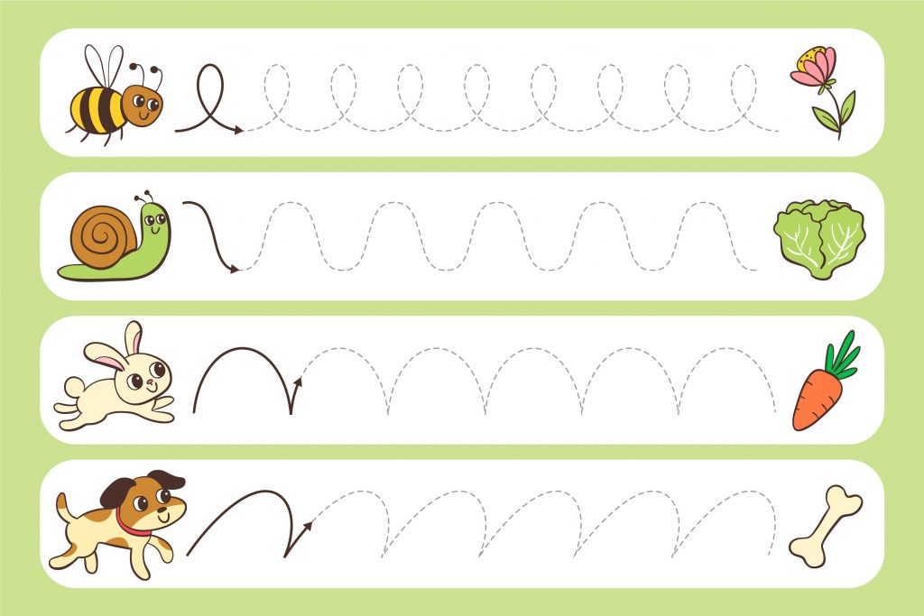 tracing lines worksheets for 3 year olds