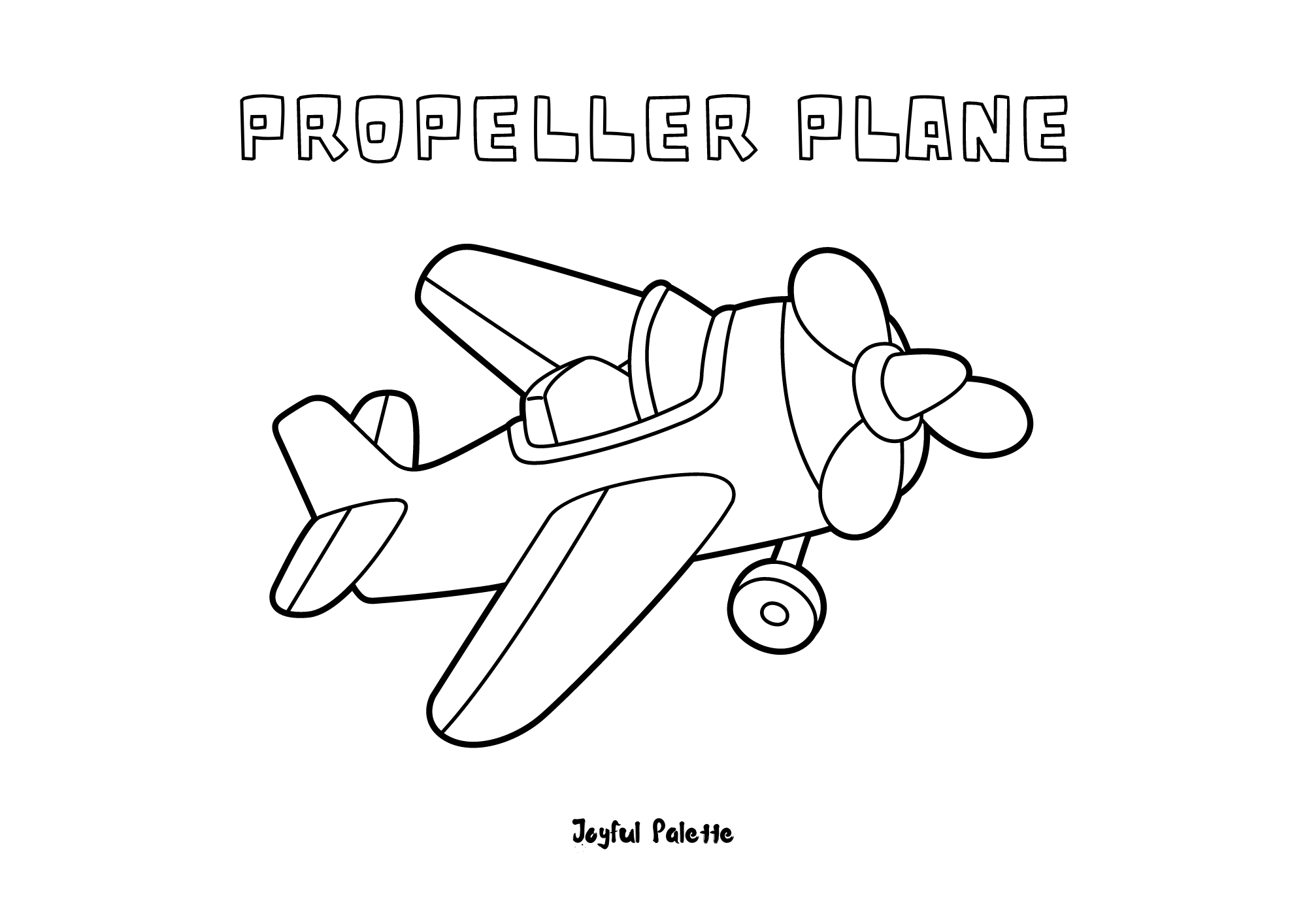 Propeller Plane Coloring Page