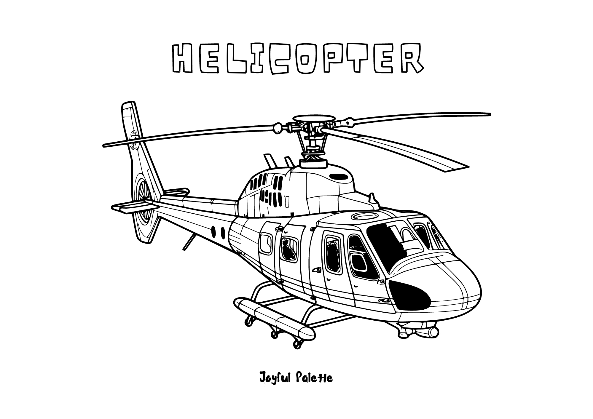 Helicopter Coloring Page