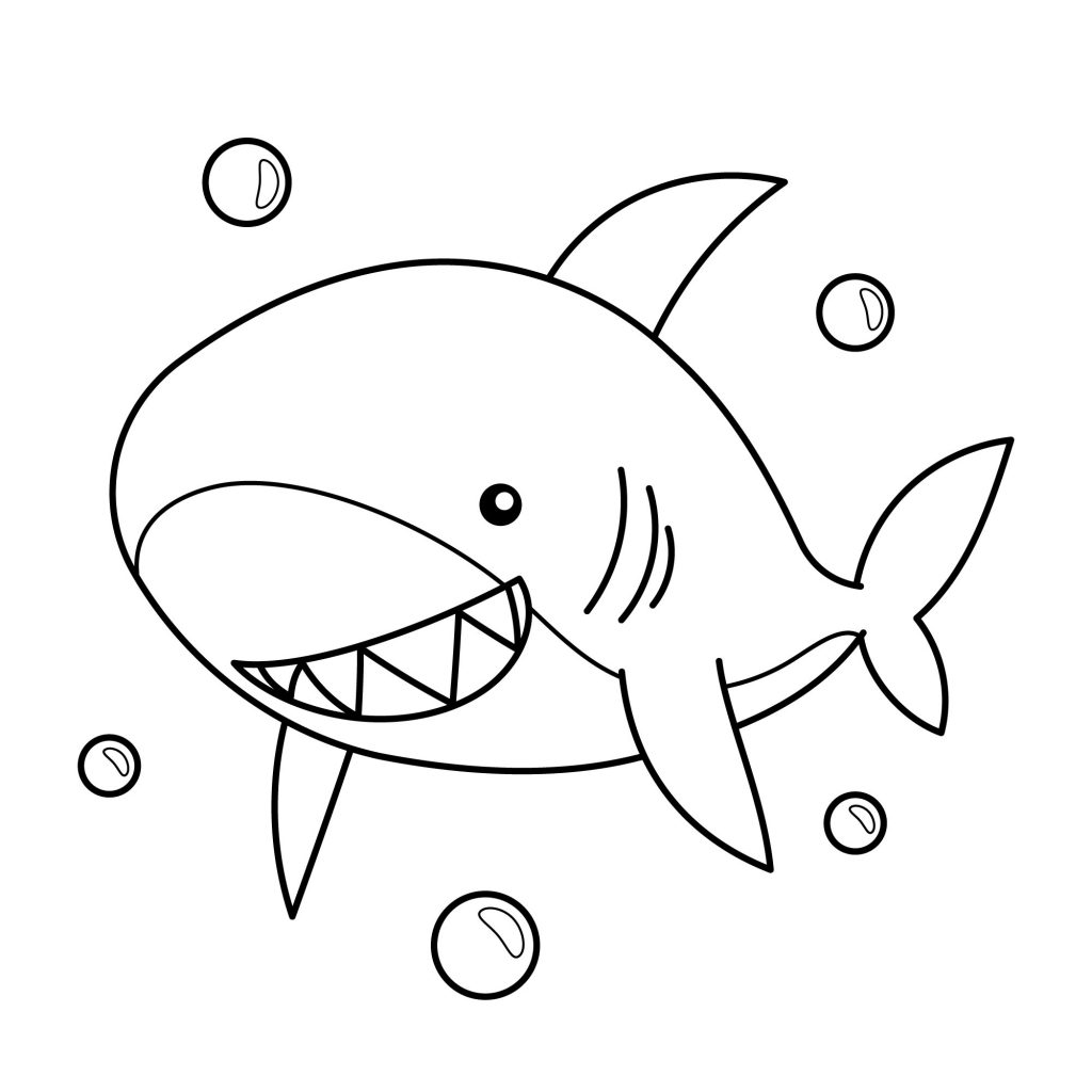easy shark coloring page