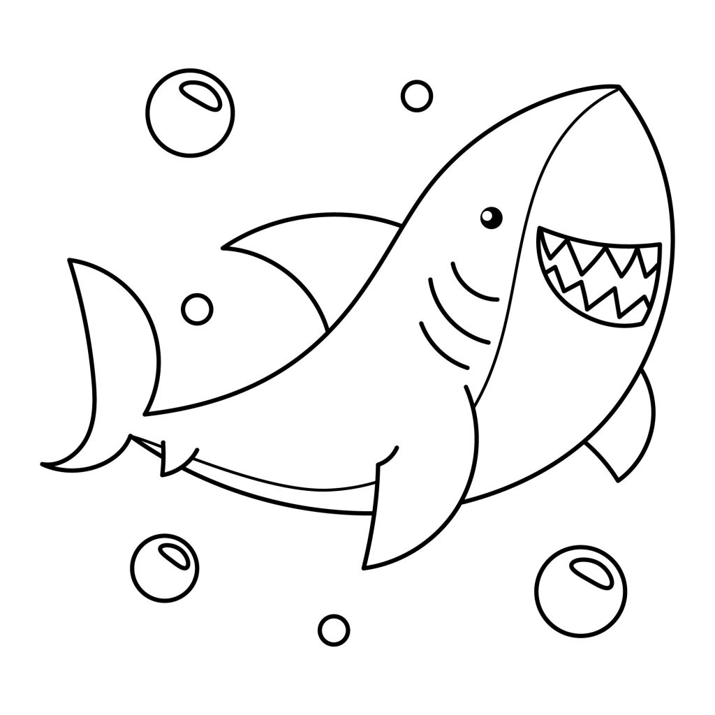 Simple Shark Coloring Page