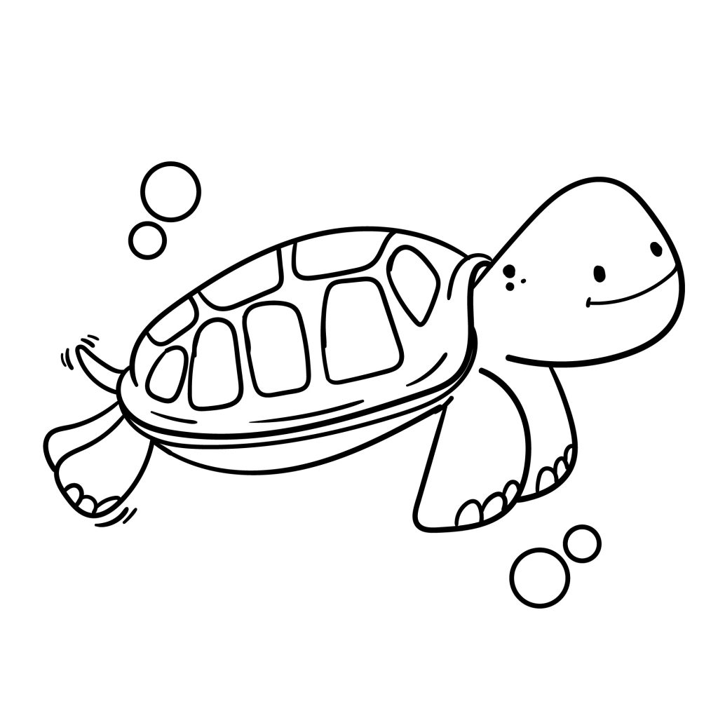 Easy Turtle Coloring Page