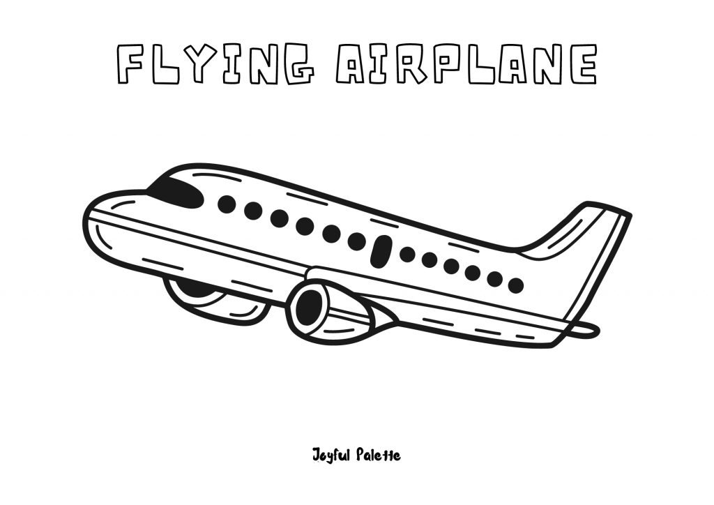 flying airplane coloring page