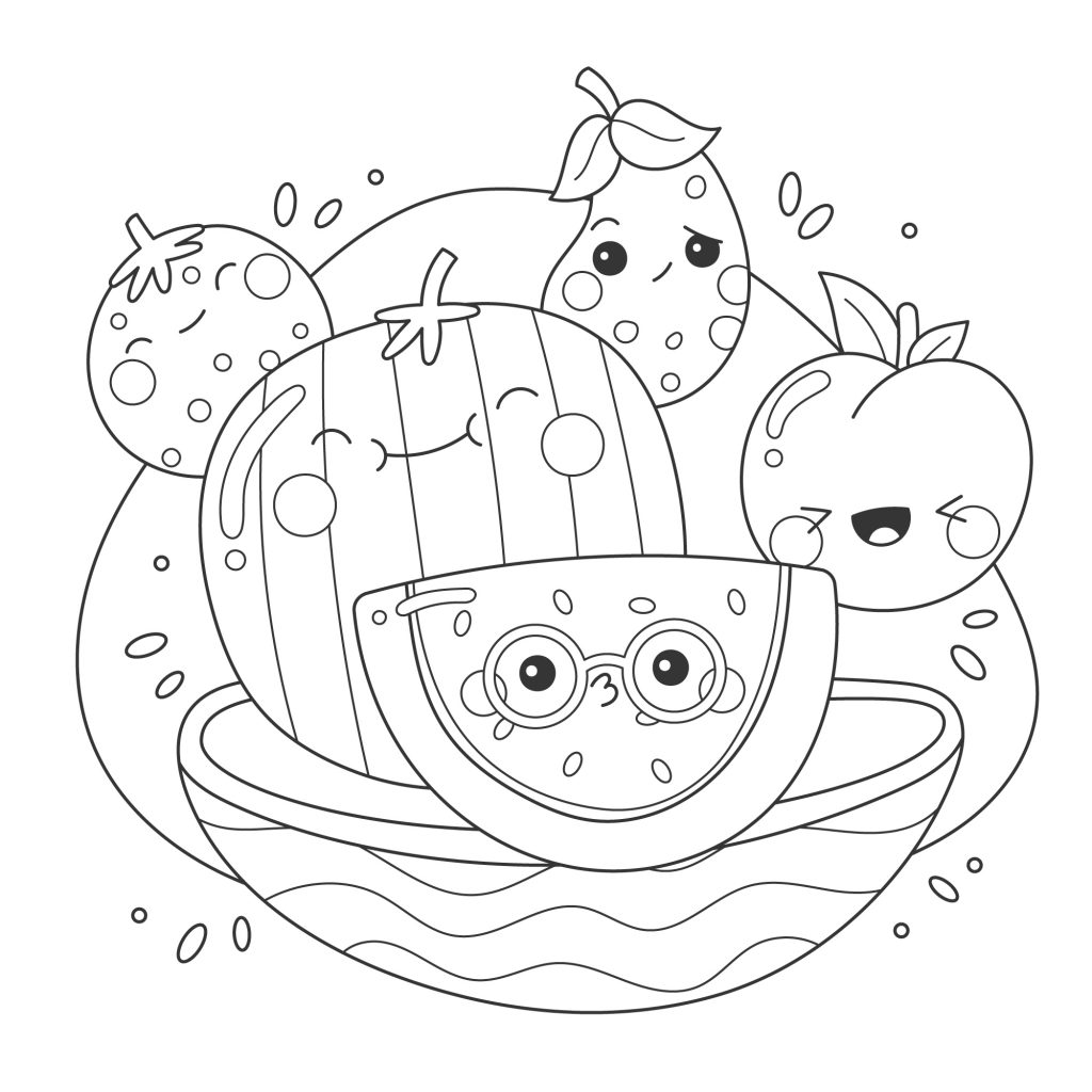 Fruit and Vegetables Coloring Page