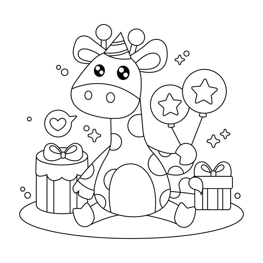 Cute Birthday Coloring Page