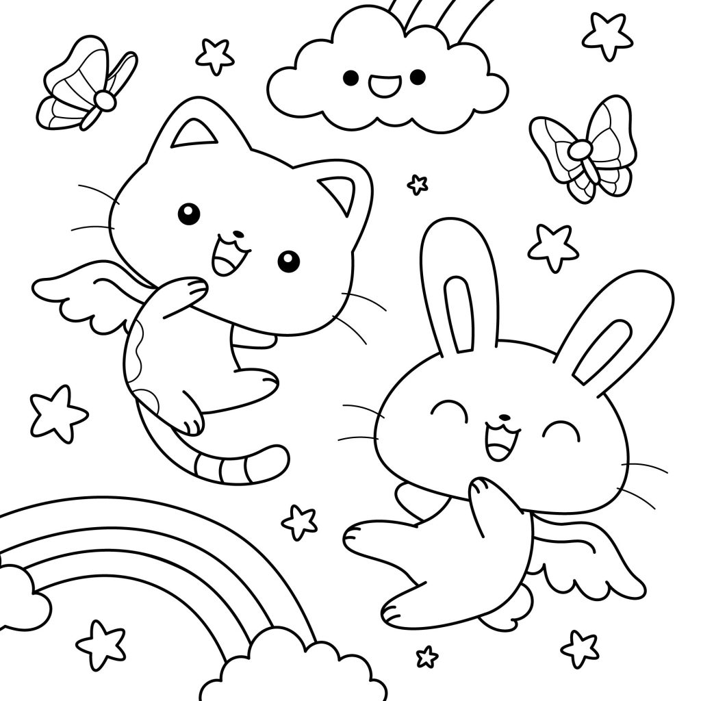 Kawaii Animals Coloring Page