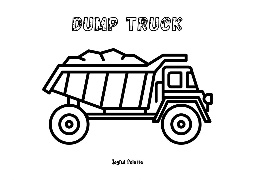 Easy Dump Truck Coloring Page