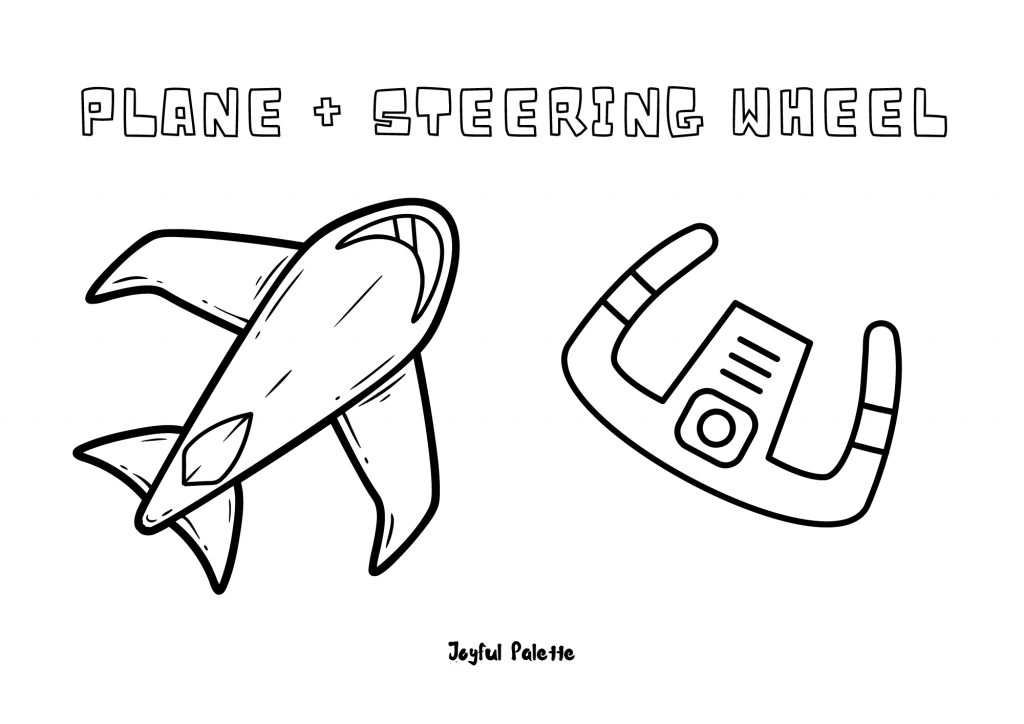 Plane and Helicopter Coloring Pages