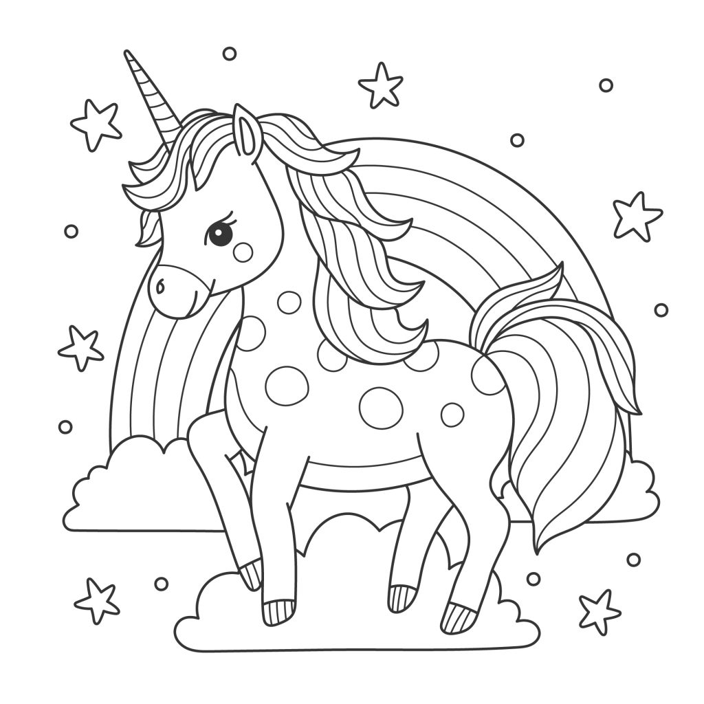 Unicorn Birthday Coloring Page