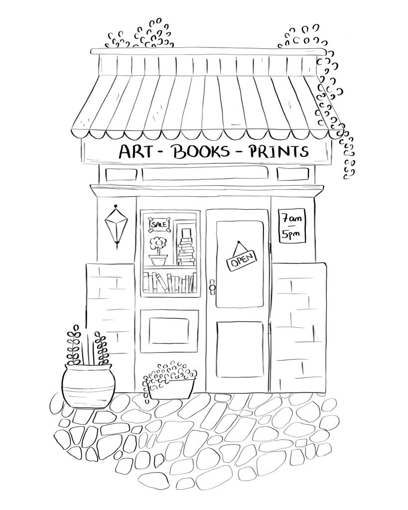 Book Store Coloring Page