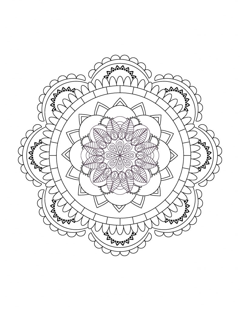 FREE Printable Mandala Color by Number Worksheets