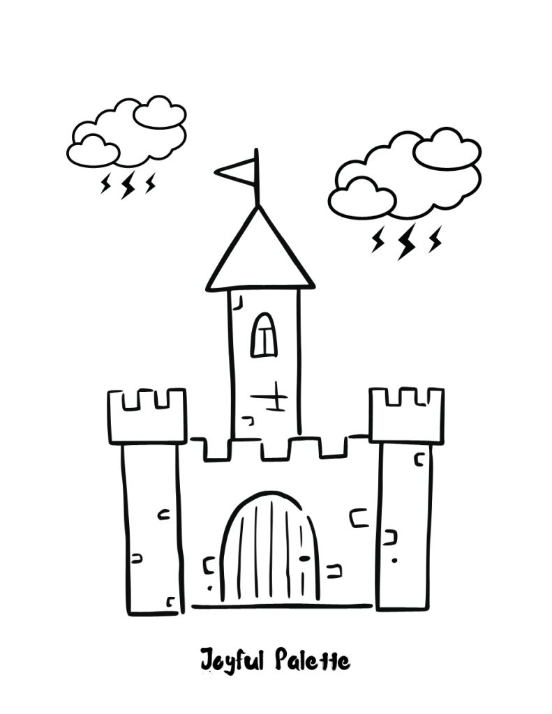 Printable Castle Coloring Page 