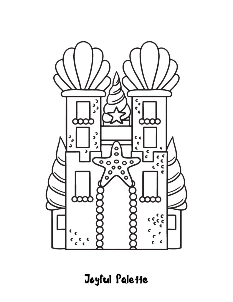 Mermaid's Castle Coloring Page