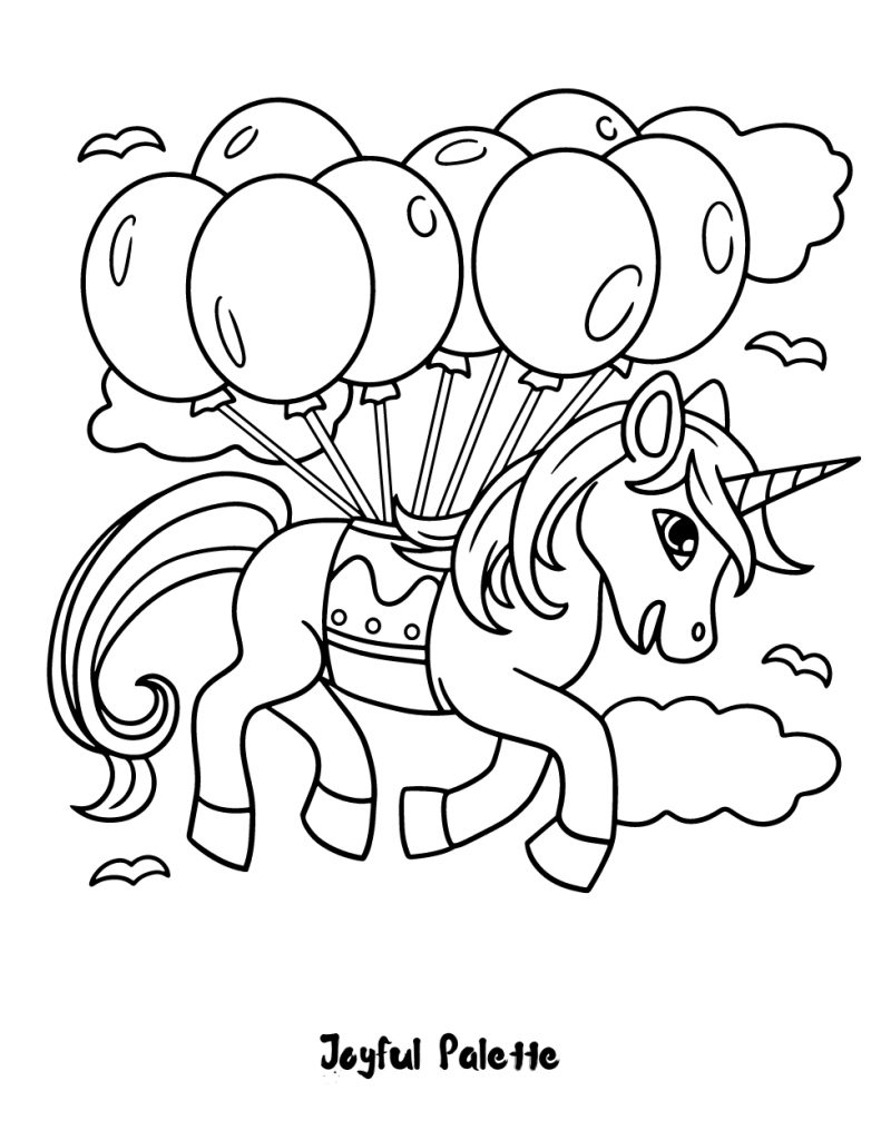 Flying Unicorn Coloring Page
