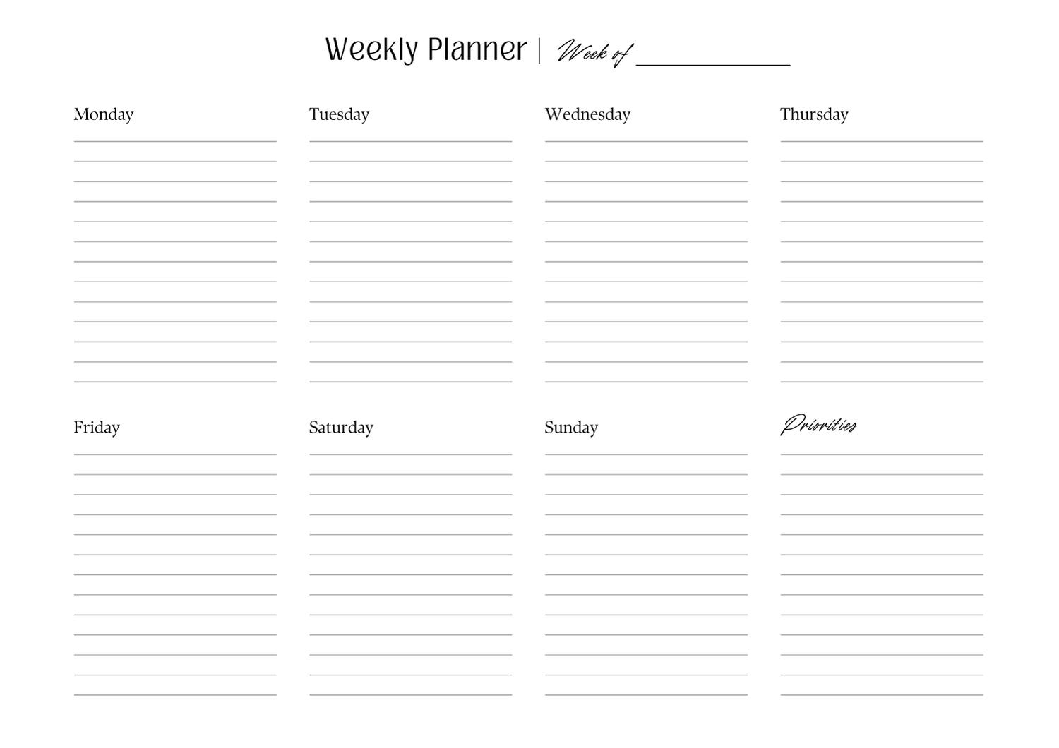 Weekly Planner PDF