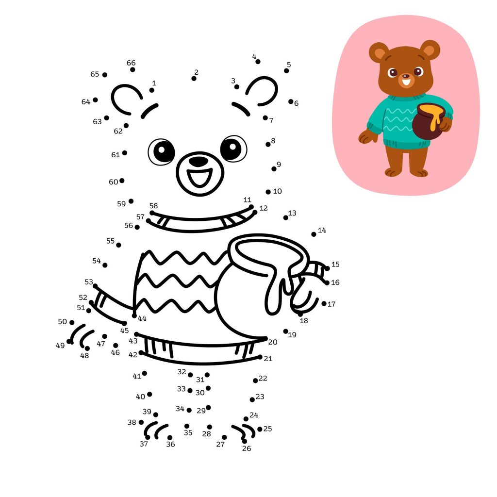 Bear Cup Dot to Dot Sheet