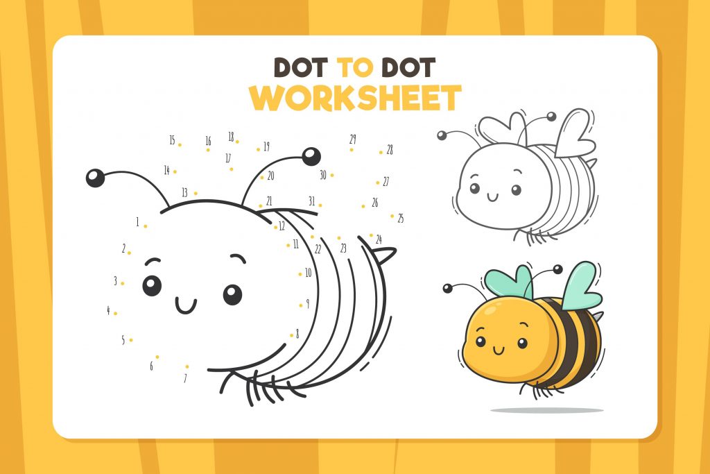 Cute Bee Dot to Dot Page