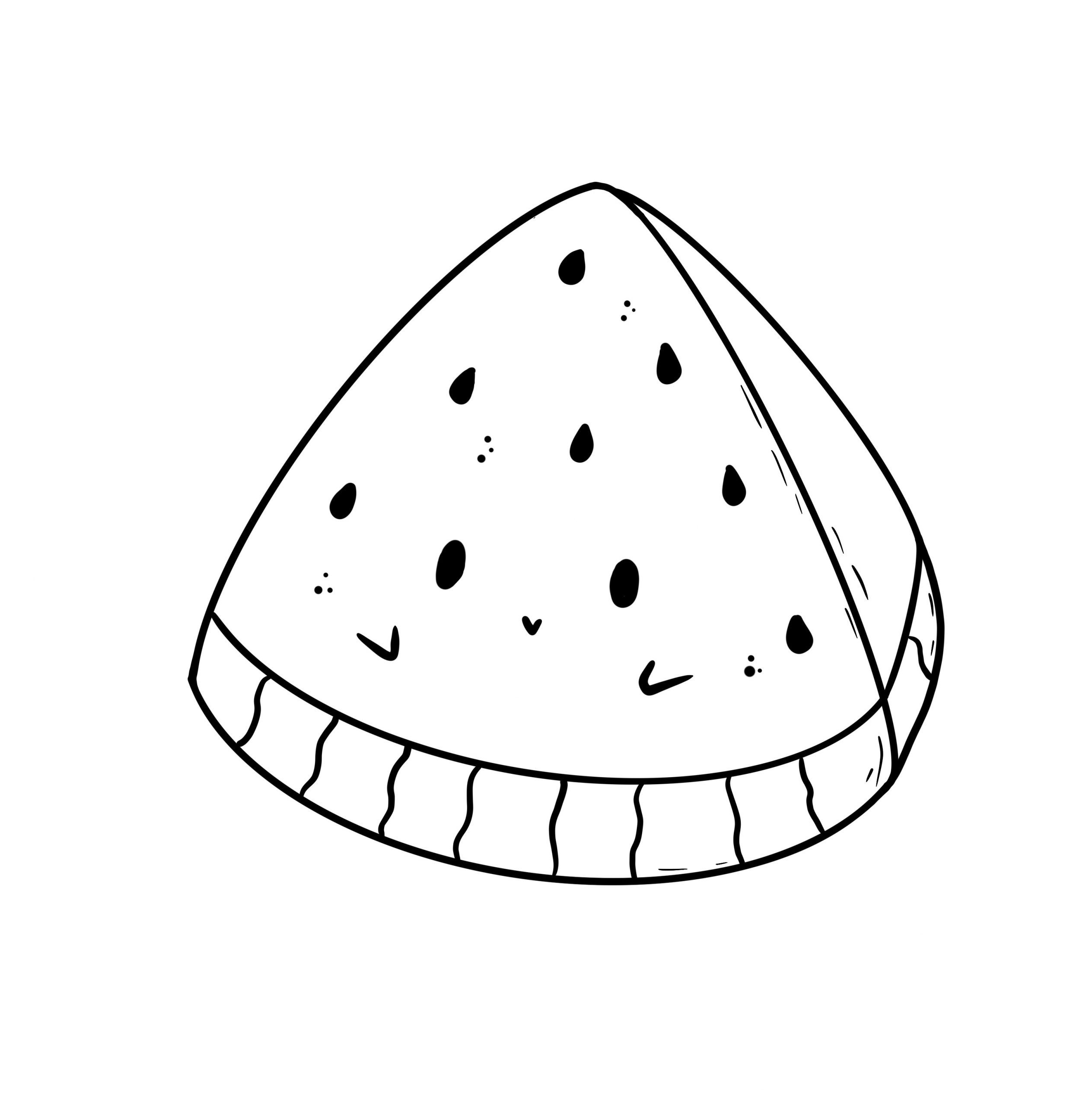 Cute Watermelon Coloring Page