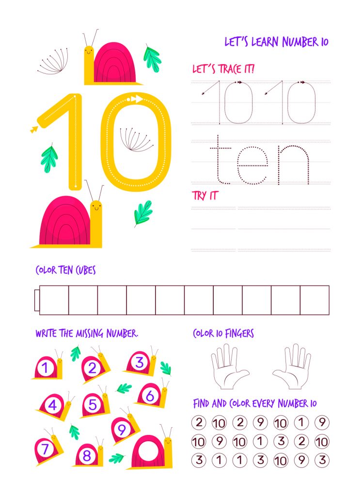 number tracing 10