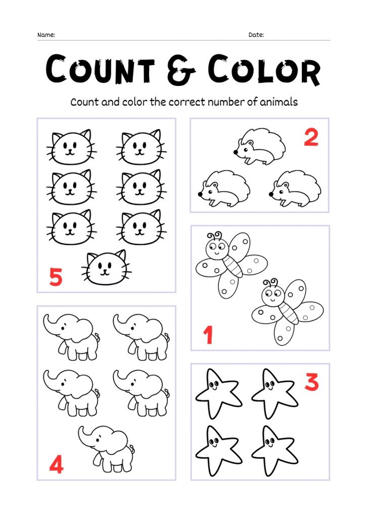 Count and Color 1-10