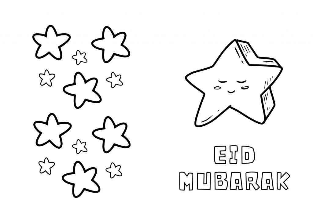 eid mubarak card coloring