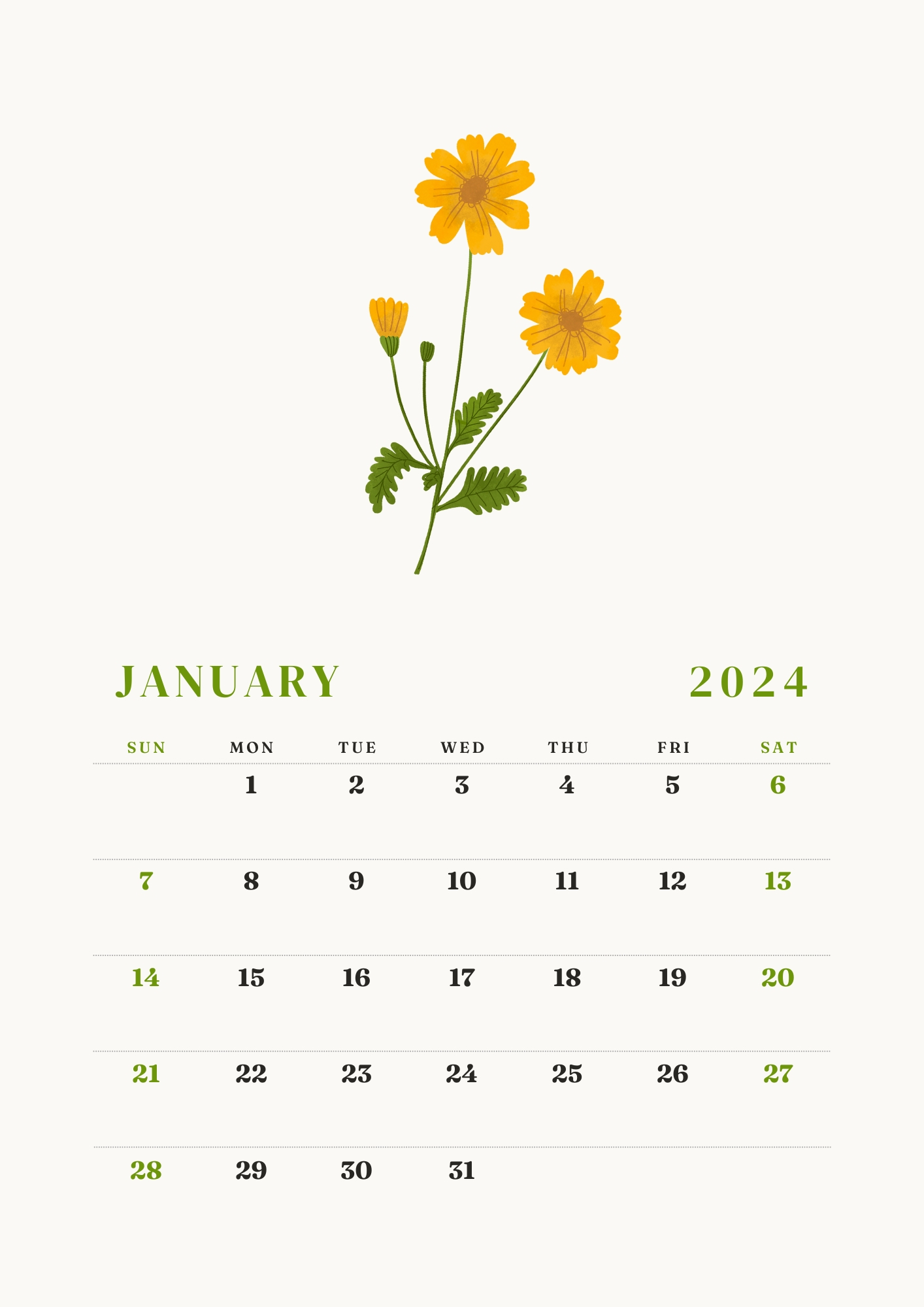 floral 2024 planner design