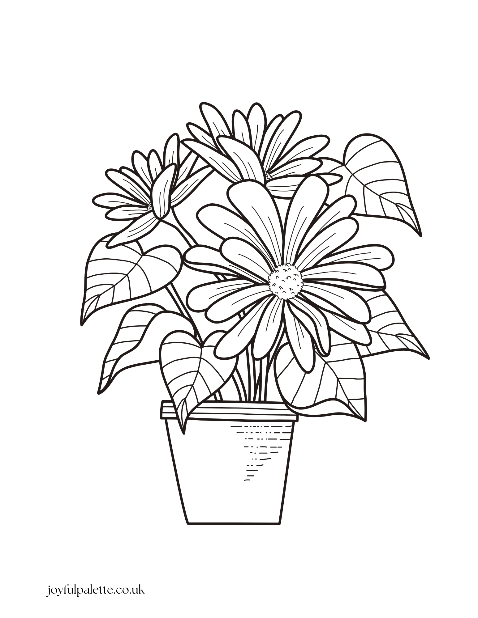 Flower Pot Coloring Page