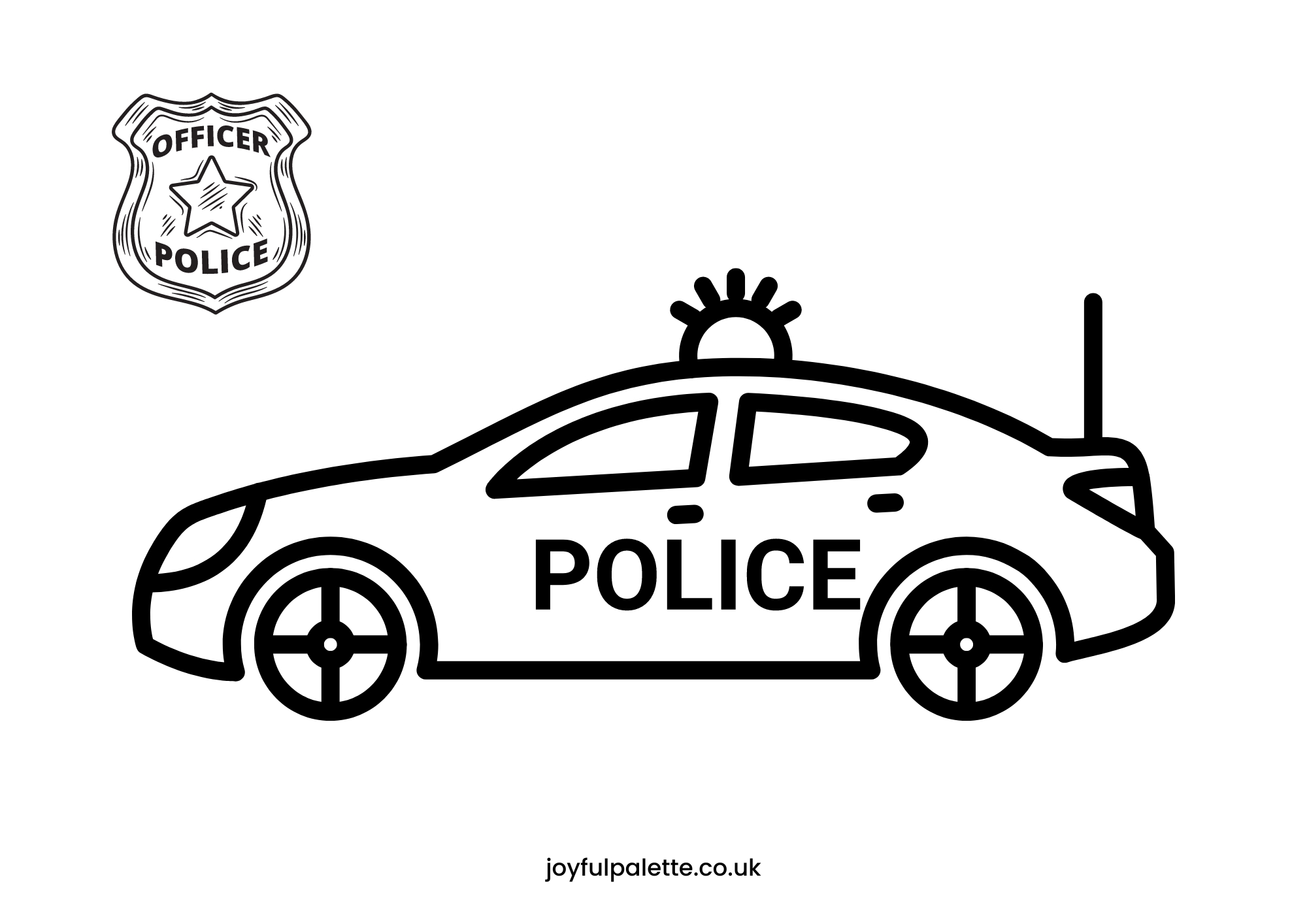 Police Car Coloring Page