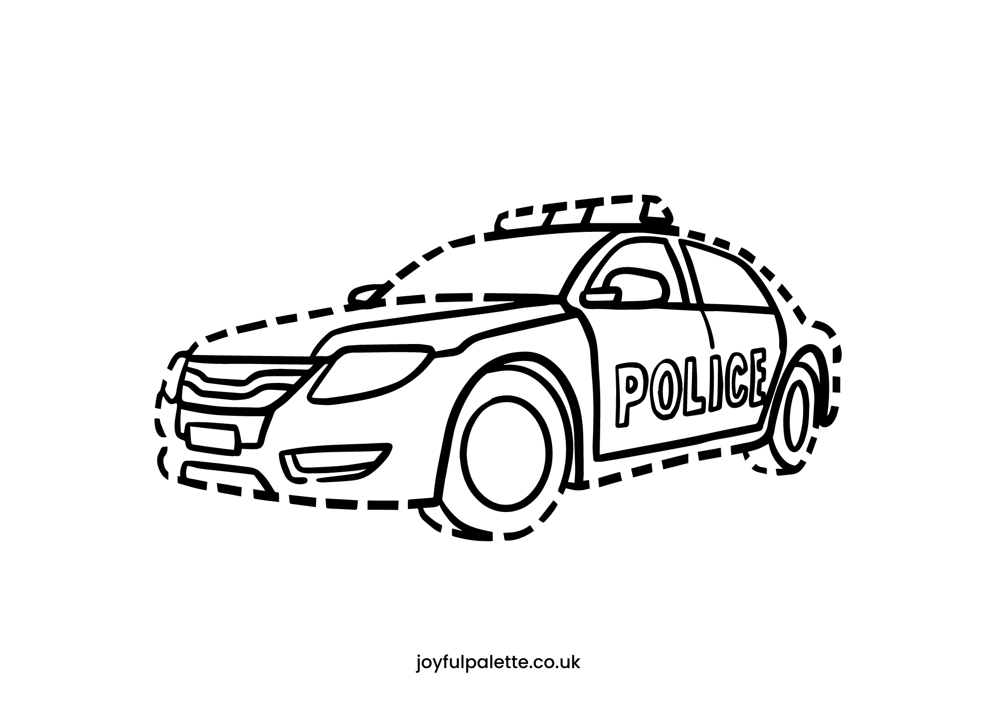 Dashed Police Car Coloring Page