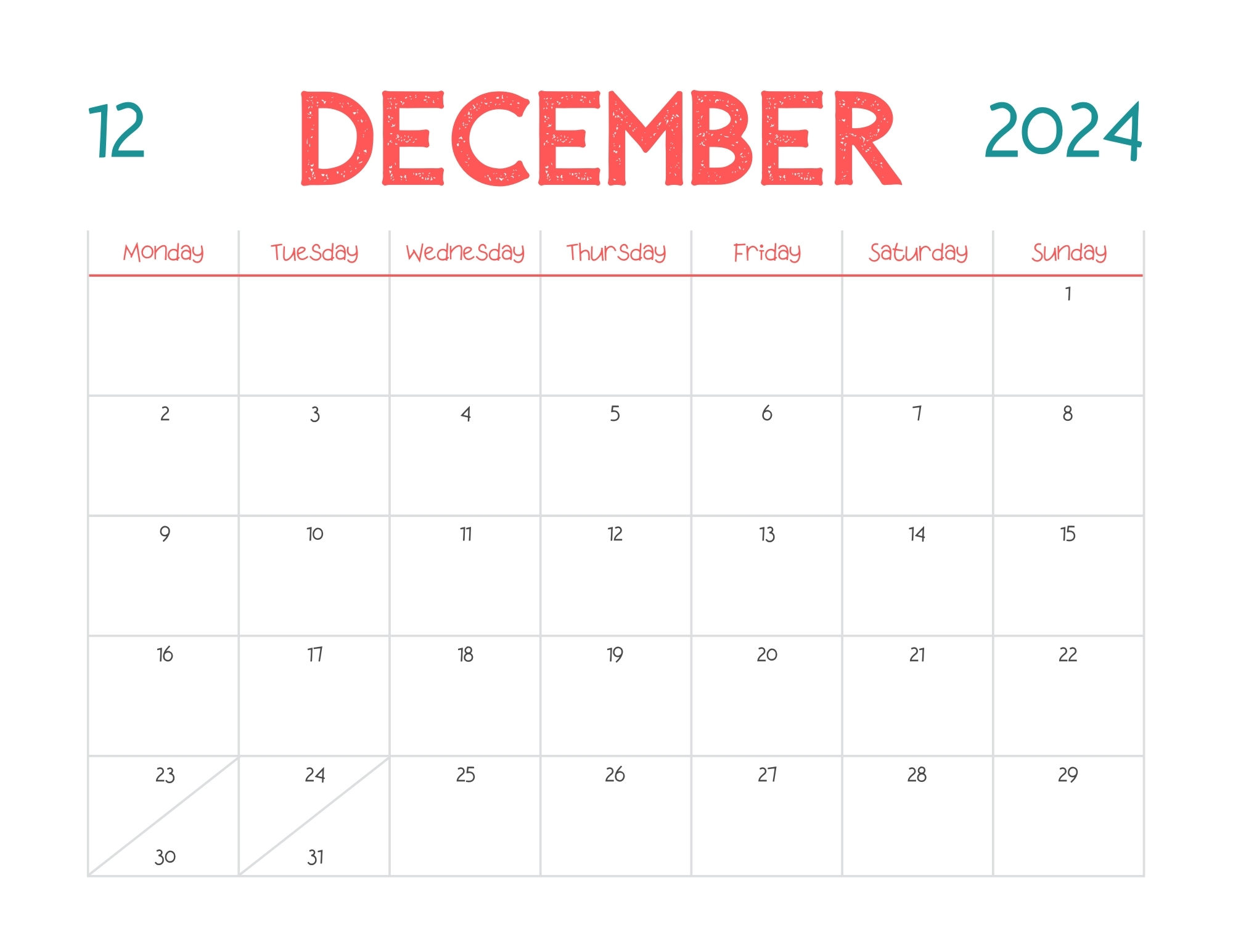 free printable 2024 calendar