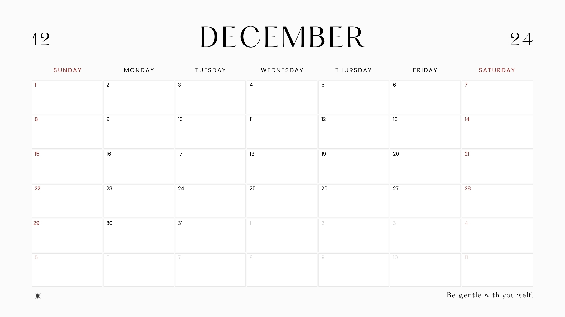 december 2024 calendar