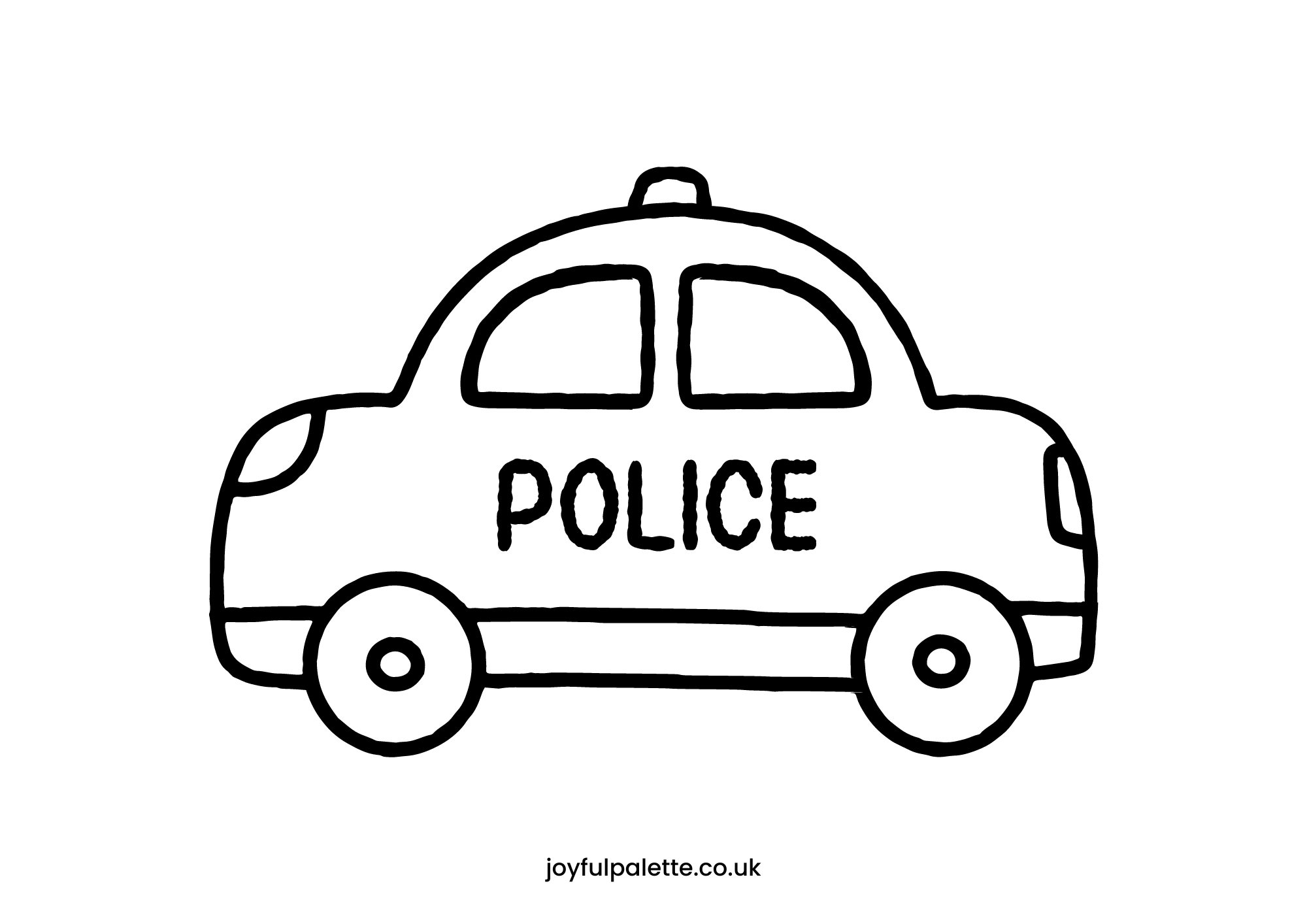 Easy Police Car Coloring Page