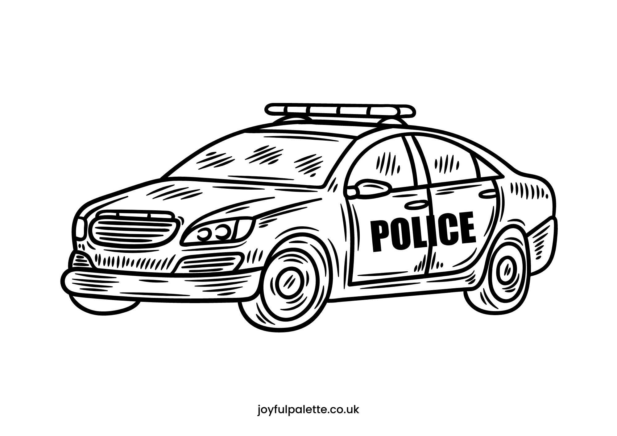 Realistic Police Car Coloring Page