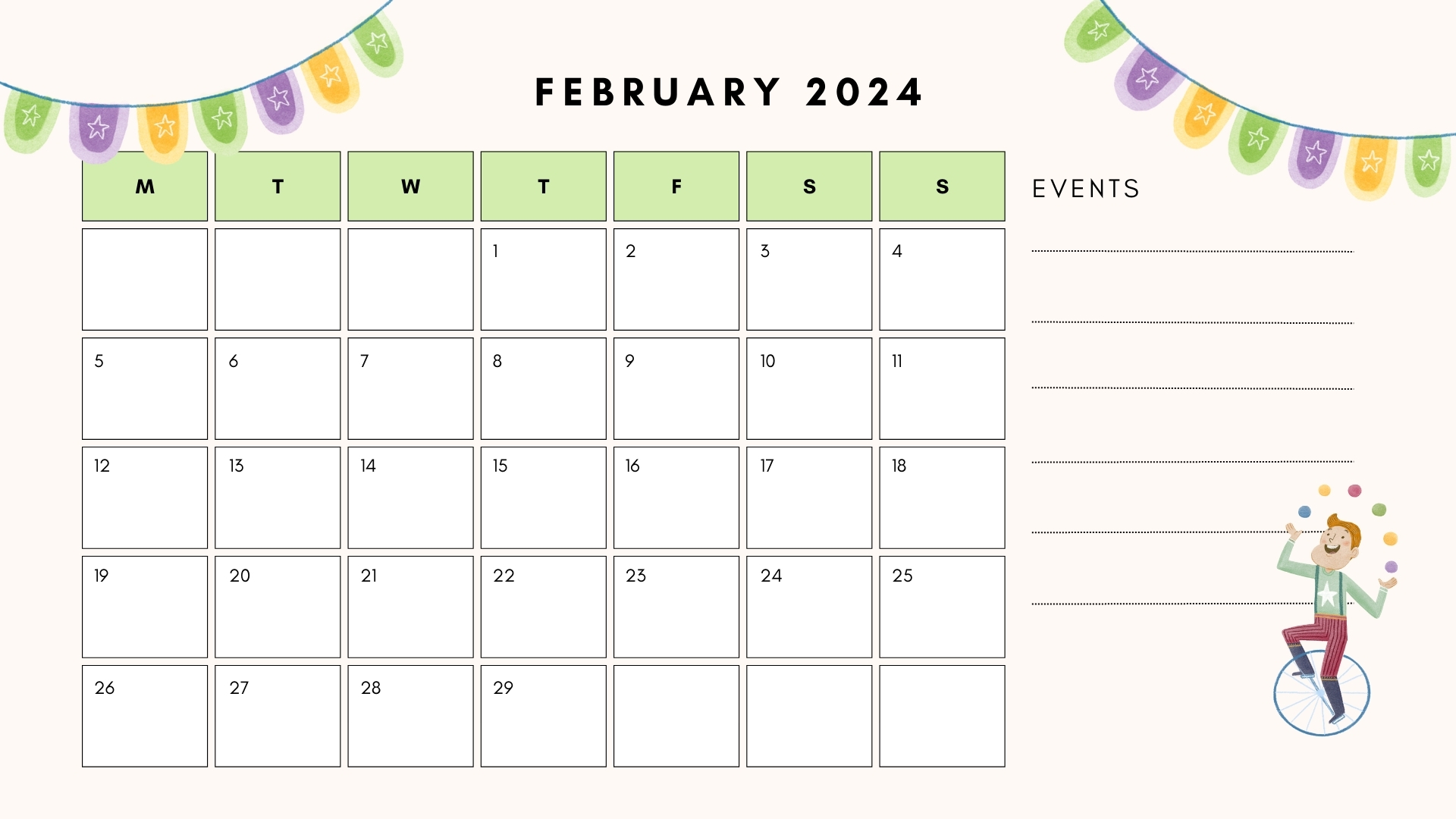 february calendar for kids