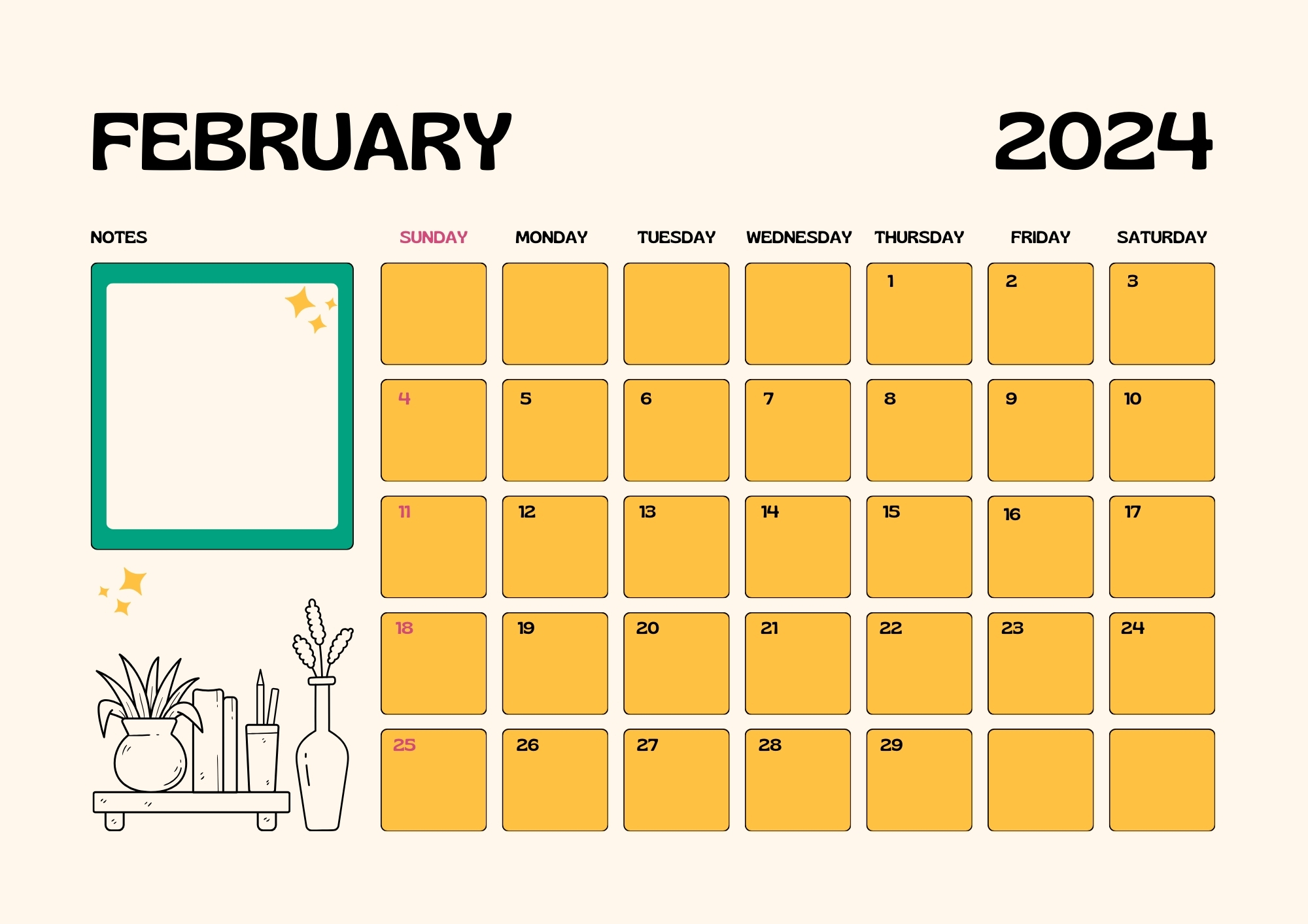 february 2024 calendar