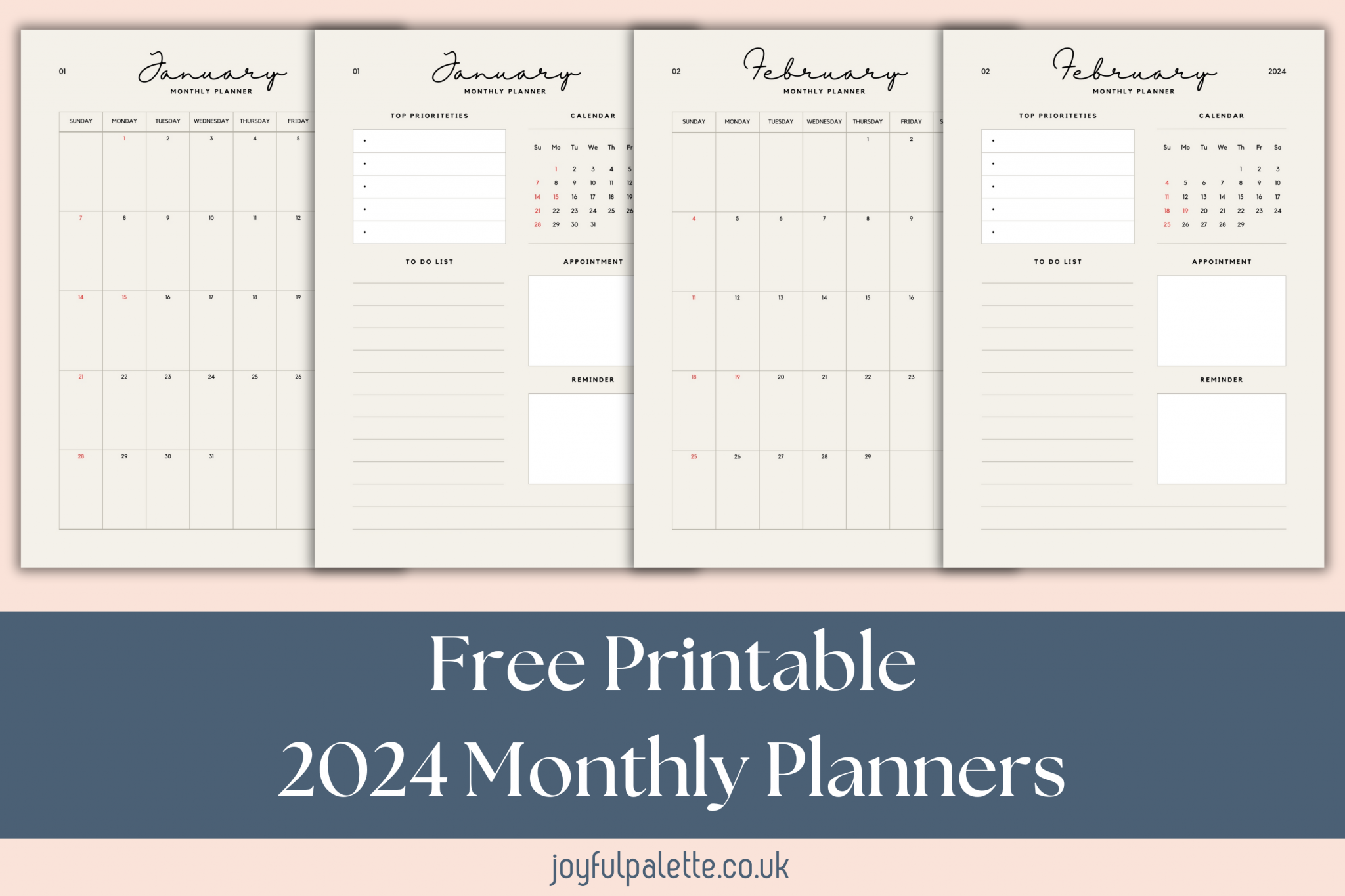 monthly planner printable Archives - Joyful Palette