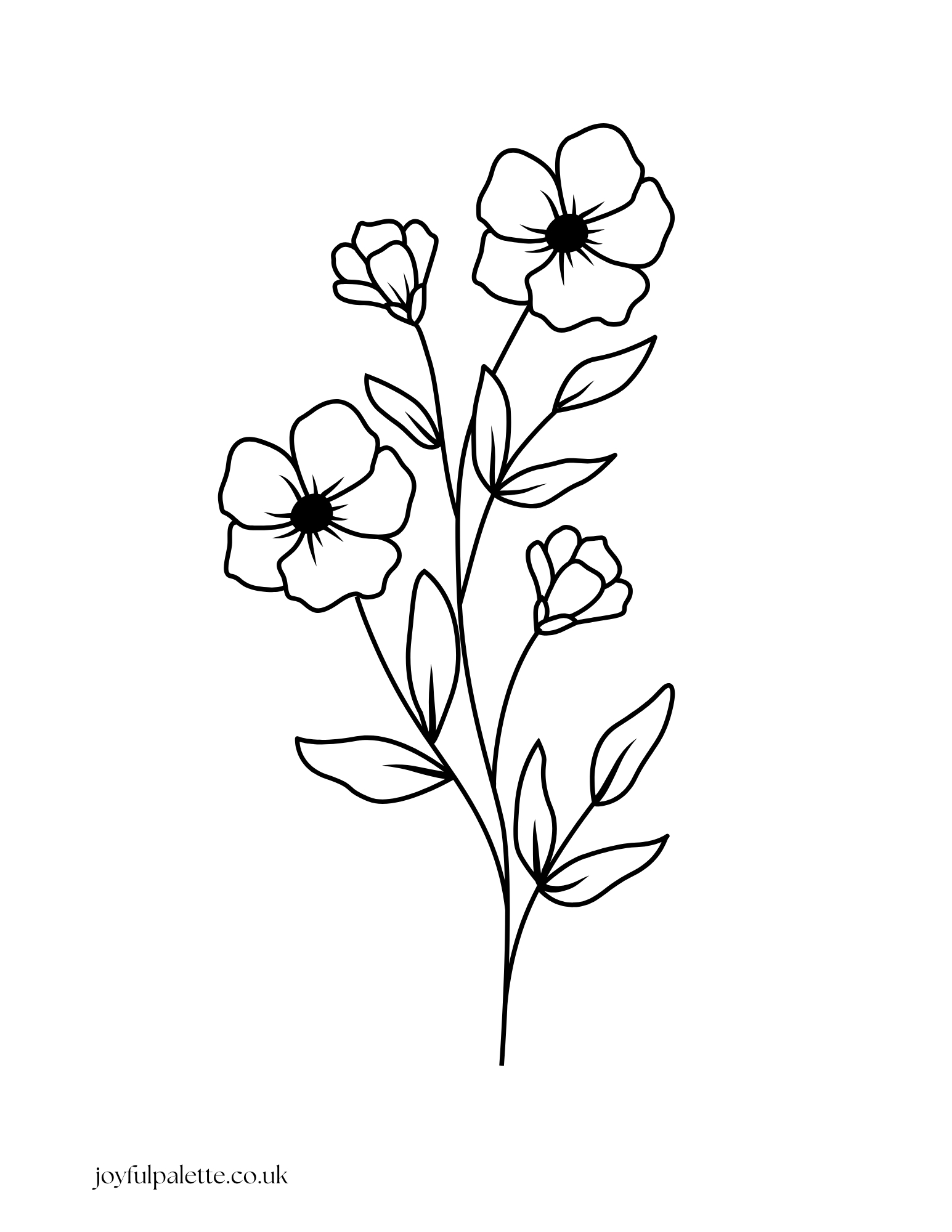 Flower Coloring Page for Kids