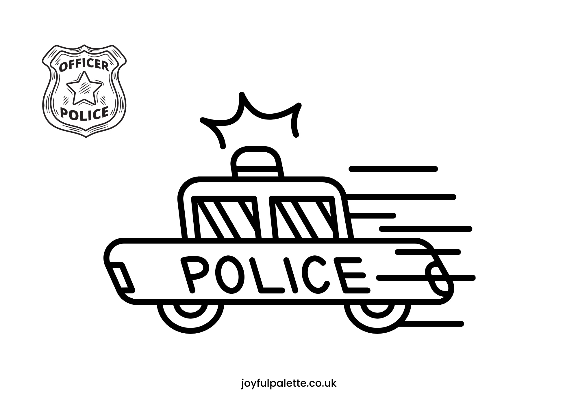 Fast Police Car Coloring Page