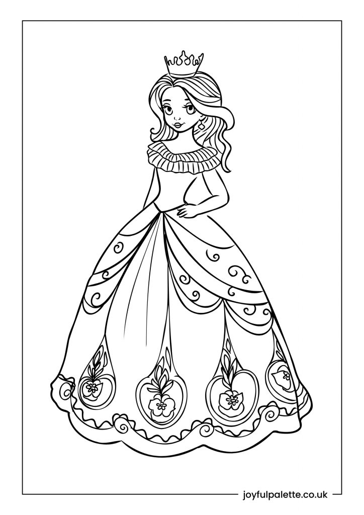 A Princess Coloring Page