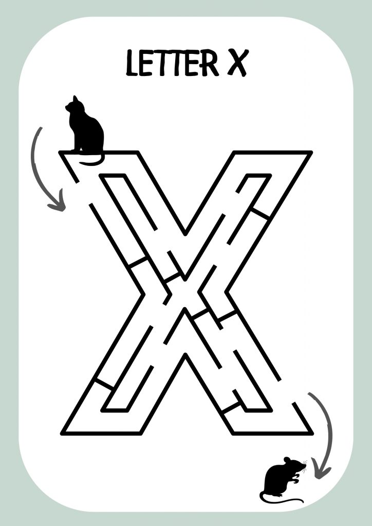 Letter X Maze PDF