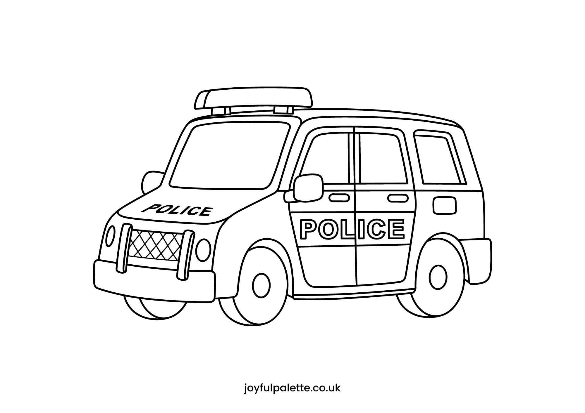 Cool Police Van Coloring Page 