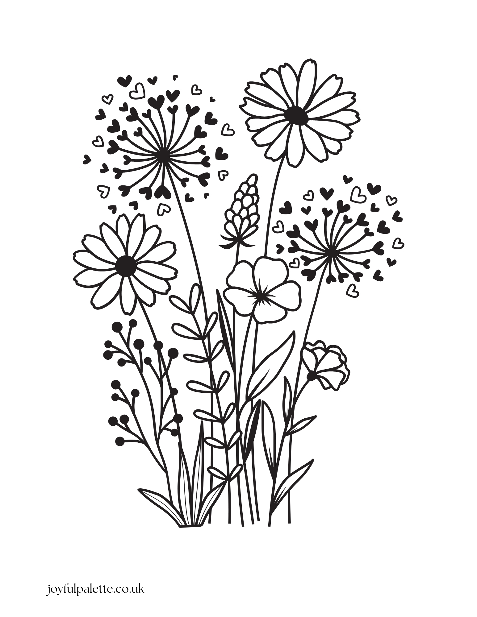 Flower Coloring Page for Adults