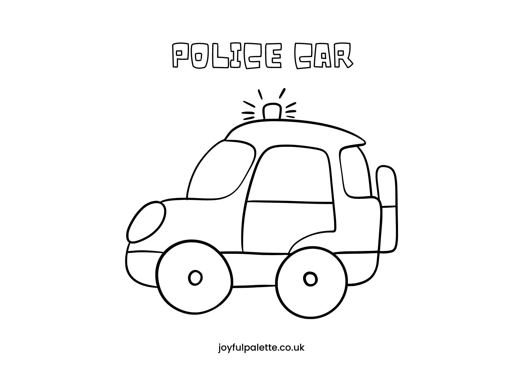 Easy Police Car Coloring Page