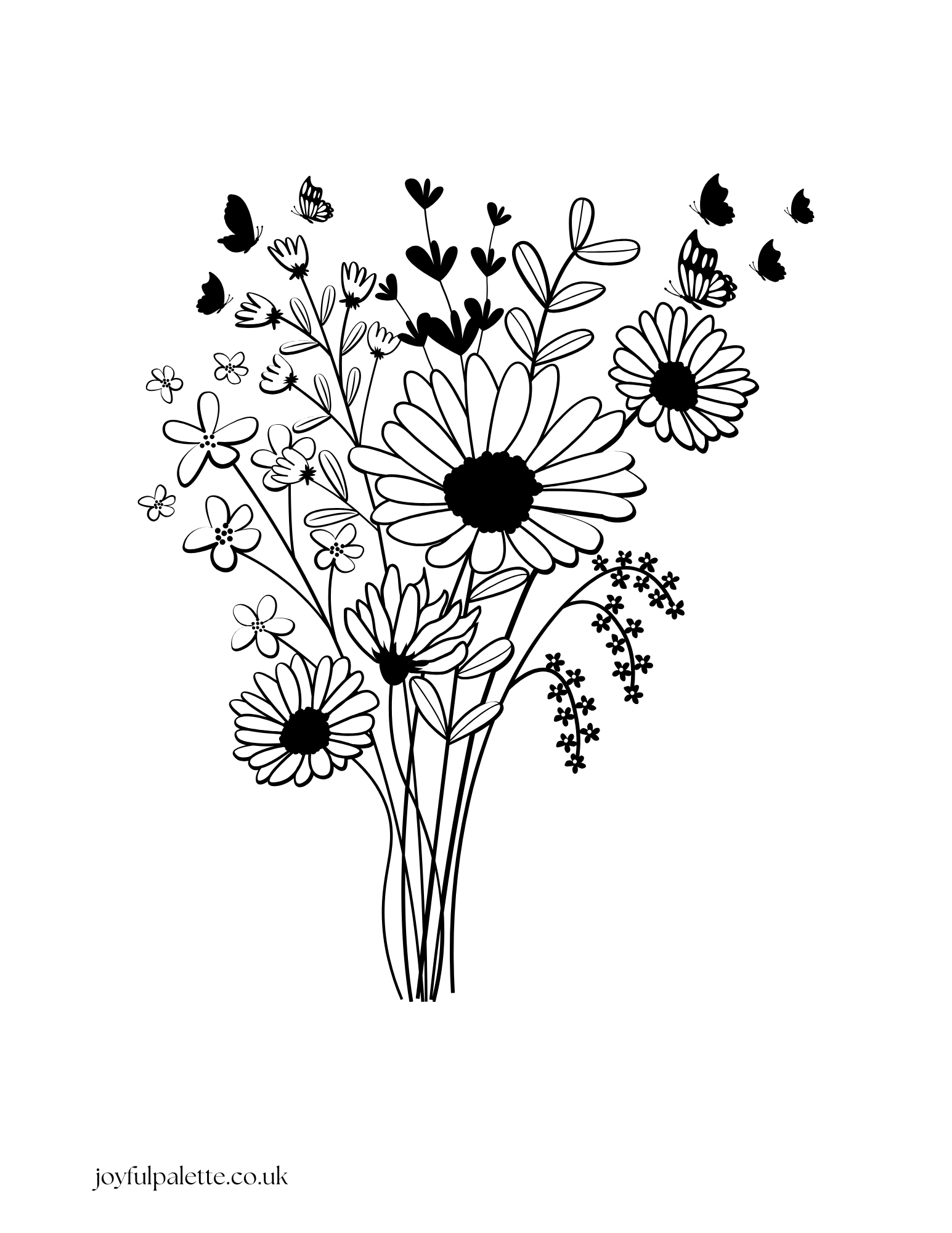 Flower Coloring Page for Adults
