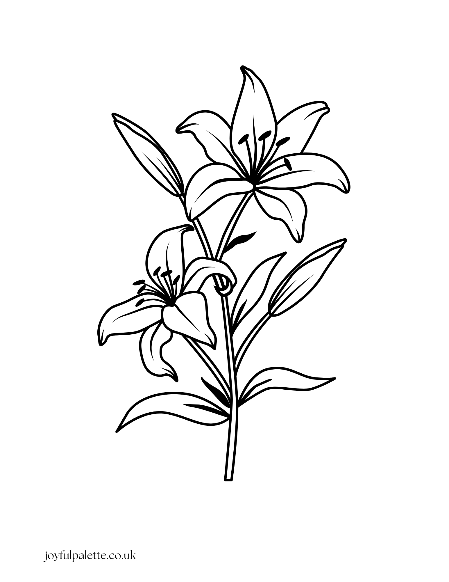 Easy Flower Coloring Page 